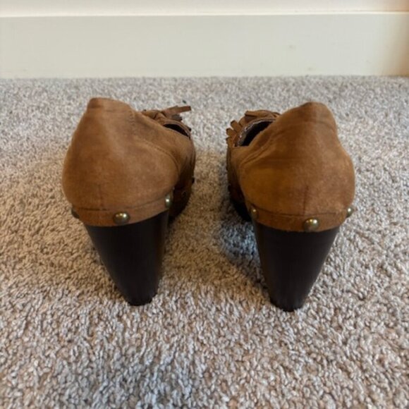 Y2K Unionbay Nicolette Platform Wood Heel Studded Pumps size 8.5 - Picture 3 of 6